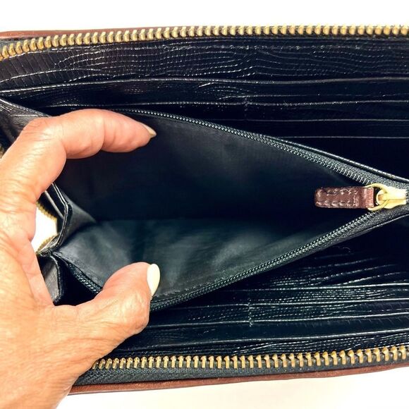 Brahmin Leather Embossed Zip Around Wallet - Picture 7 of 10